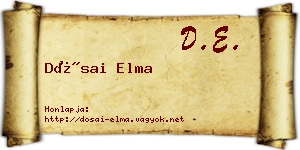 Dósai Elma névjegykártya